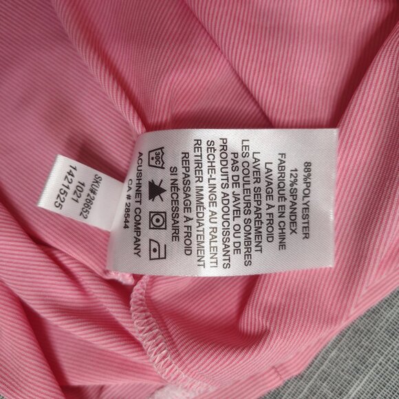 FJ Footjoy Shirt Womens Medium Pink White Striped Golf Polo First Tee PGA TOUR - Picture 5 of 11
